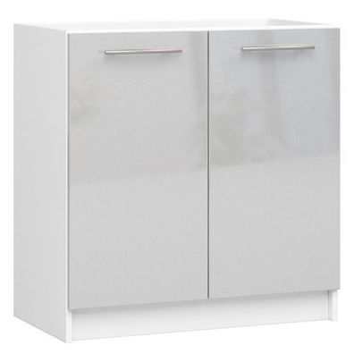 Küchenschrank AKORD OLIWIA modular S80 Weiß 80 cm Front Metallisch Glanz 80x82x46 cm