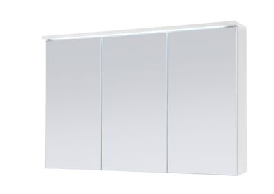 Aileenstore Spiegelschrank Badmöbel mit LED Beleuchtung DUO 100 cm B-WARE Weiß