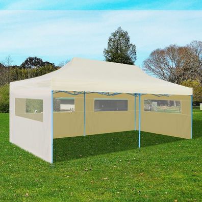 vidaXL Pop-Up-Partyzelt Faltbar Creme 3×6 m