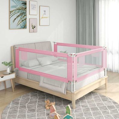 vidaXL Kleinkind-Bettschutzgitter Rosa 100x25 cm Stoff