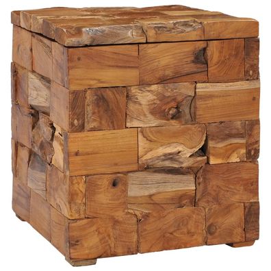 vidaXL Hocker mit Stauraum Massivholz Teak