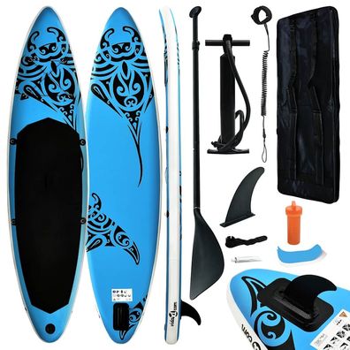 vidaXL SUP-Board-Set Aufblasbar 320x76x15 cm Blau