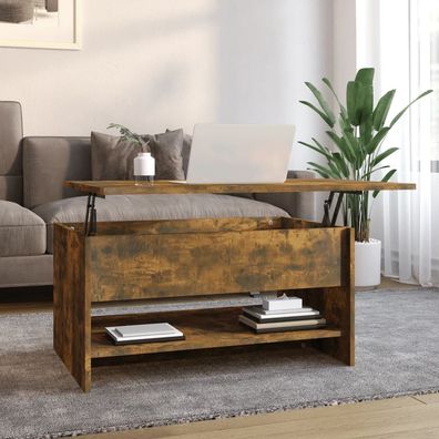 vidaXL Couchtisch Räuchereiche 80x50x40 cm Holzwerkstoff