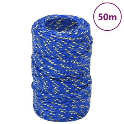 vidaXL Bootsseil Blau 2 mm 50 m Polypropylen