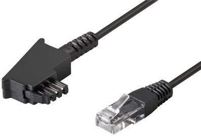 Goobay 51235 TAE-F Anschlusskabel für DSL / VDSL, 10 m, Schwarz - TAE-F-Stecker >