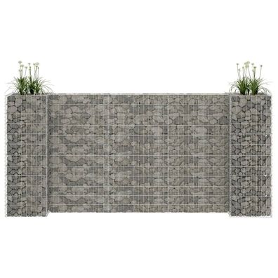 vidaXL H-förmiger Gabionen-Pflanzkorb Stahldraht 260x40x120 cm