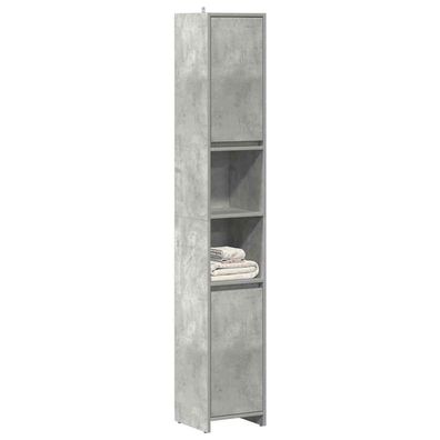 vidaXL Badezimmerschrank Betongrau 30x30x183,5 cm Holzwerkstoff