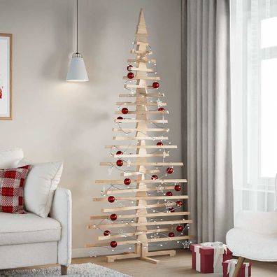 vidaXL Weihnachtsbaum Holz zum Schmücken 210 cm Massivholz Kiefer