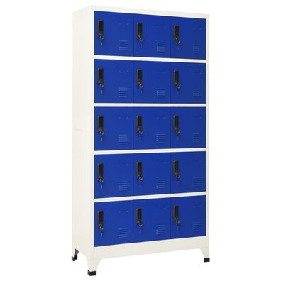 vidaXL Schließfachschrank Grau und Blau 90x40x180 cm Stahl