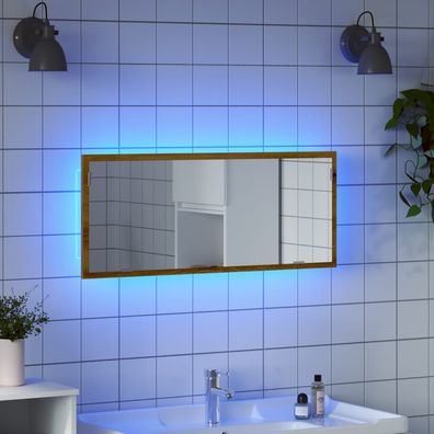 vidaXL LED-Badspiegel Artisan-Eiche 100x8,5x37 cm Holzwerkstoff