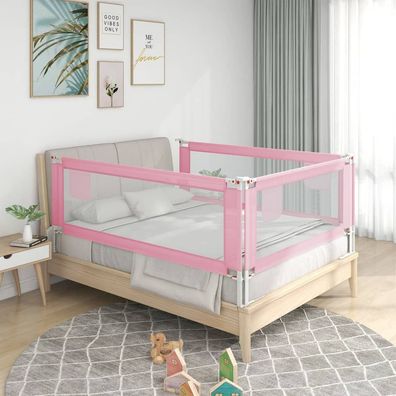 vidaXL Kleinkind-Bettschutzgitter Rosa 90x25 cm Stoff