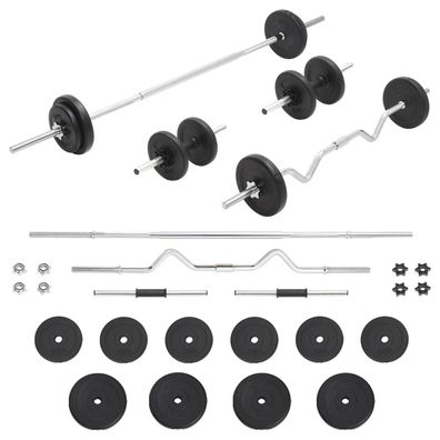 vidaXL Langhantel- und Kurzhantel-Set 30 kg