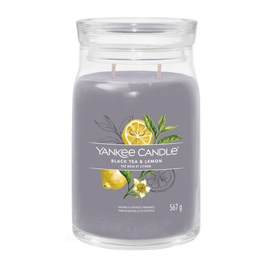 Yankee Candle Black Tea & Lemon Signature Duftkerze Großes Glas 567 g