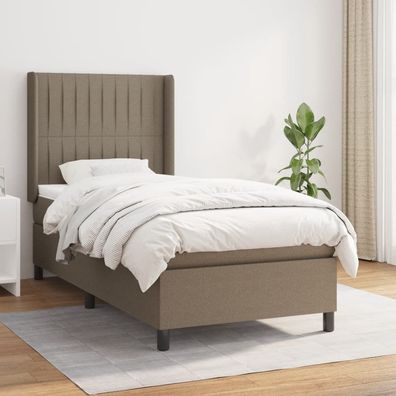 vidaXL Boxspringbett mit Matratze Taupe 80x200 cm Stoff