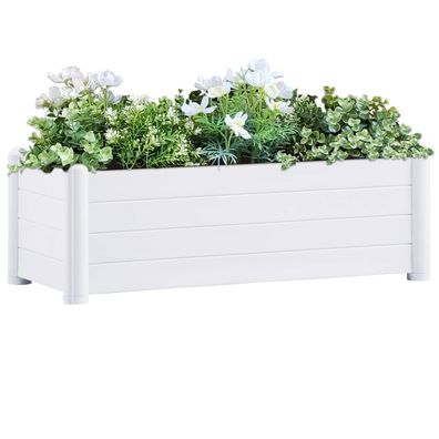 vidaXL Garten-Hochbeet PP Weiß 100x43x35 cm