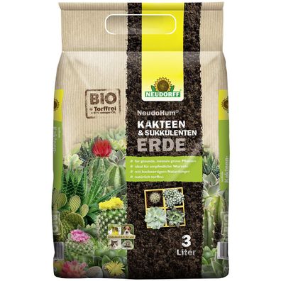 NEUDORFF® NeudoHum® Kakteen- & Sukkulentenerde torffrei - 3 Liter