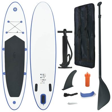 vidaXL SUP-Board Aufblasbar Blau und Weiß