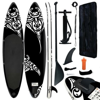 vidaXL SUP-Board-Set Aufblasbar 320x76x15 cm Schwarz