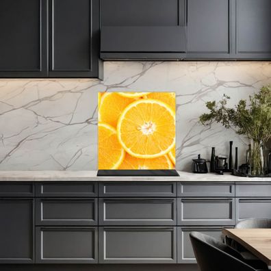 banjado® Küchenrückwand aus gehärtetem Glas magnetisch Motiv Orangenscheiben