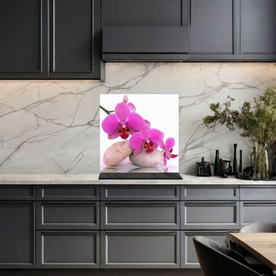banjado® Küchenrückwand aus gehärtetem Glas magnetisch Motiv Orchidee