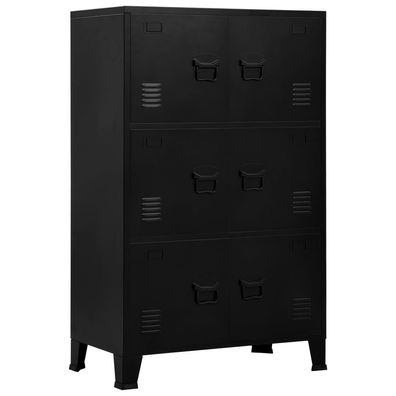 vidaXL Lagerschrank Industrial Schwarz 75x40x120 cm Stahl