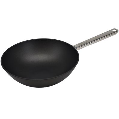 Eurolux Gastro Wok 30cm Induktion Aluguss beschichtet leichte Wokpfanne Antihaft