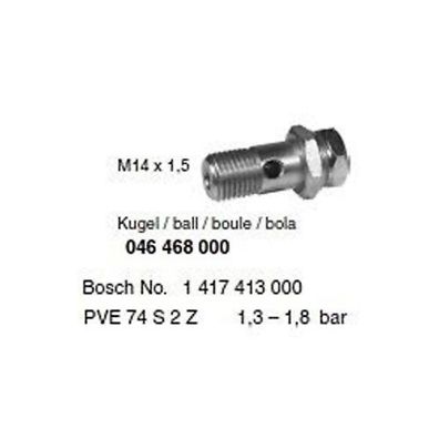 Überströmventil Einspritzumpe vergl. Bosch 1417413000 MM14x1, 5, 1, 3-1, 8bar