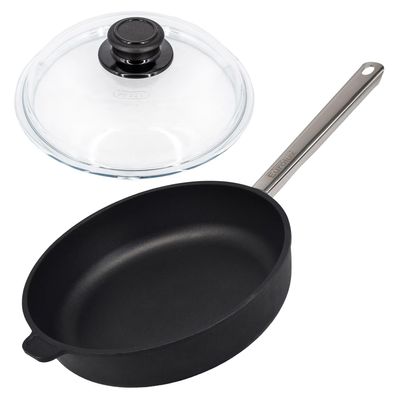 Eurolux kleine Gastro Schmorpfanne 20cm Induktion beschichteter Aluguss & Deckel