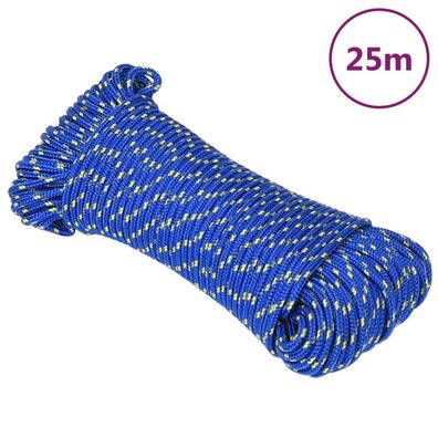 vidaXL Bootsseil Blau 4 mm 25 m Polypropylen