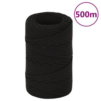 vidaXL Arbeitsseil Schwarz 2 mm 500 m Polyester