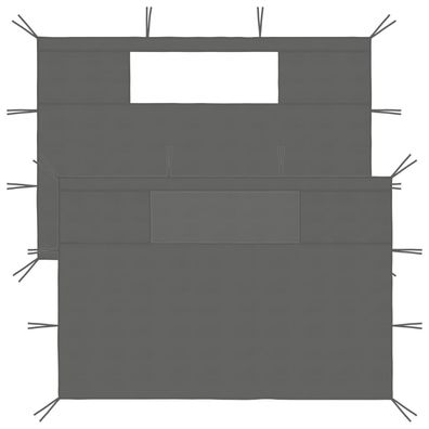 vidaXL Pavillon-Seitenwände mit Fenstern 2 Stk. Anthrazit