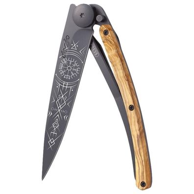 Deejo - 1GB000163 - Klappmesser - Edelstahl und Olivenholz - Damascus 37g