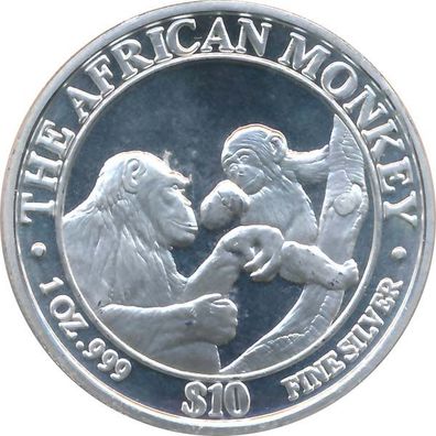 Somalia Republik 1999 - Affe 1 Oz Silber*