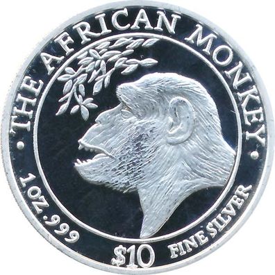 Somalia Republik 1998 - Affe 1 Oz Silber*