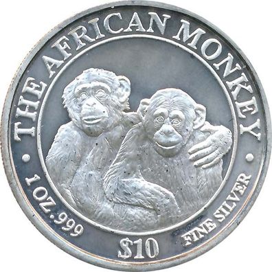 Somalia Republik 2000 - Affe 1 Oz Silber*