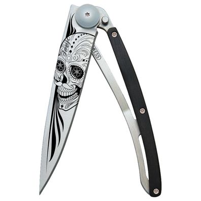 Deejo - 1CB000021 - Klappmesser - Edelstahl und Ebenholz - 37g - Latino skull