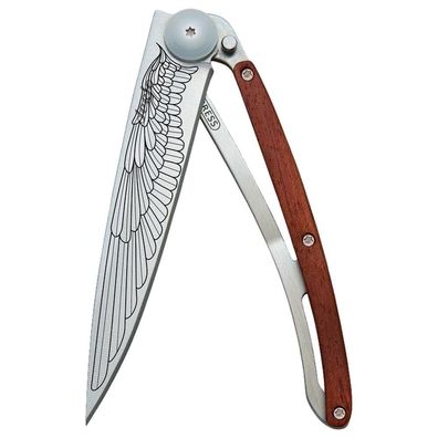 Deejo - 1CB000016 - Klappmesser - Edelstahl und Korallenholz - Serrated 37g - Wing