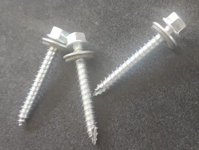 Fassadenschrauben Trapezblech Schrauben Stahl verzinkt Ø 6,5mm mit Schneidkerbe
