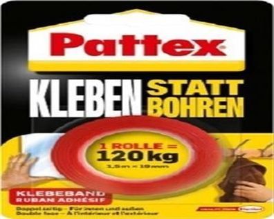 Pattex Kleben statt Bohren Klebeband 1,5m