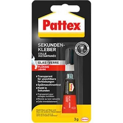 Pattex Sekundenkleber für Glas 5 x 3g Tube