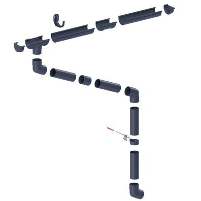 PVC Dachrinne Kunststoff 75 Dachrinnen Set 4 & 6m in RAL 7016/8017/8019 & 9005