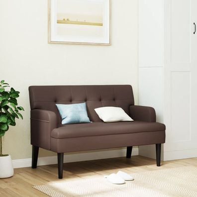 vidaXL Sitzbank mit Rückenlehne Braun 112x65,5x75 cm Kunstleder