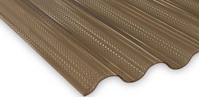 Wellplatten Polycarbonat Wabenplatte Sinus 76/18 bronze Hagelsicher