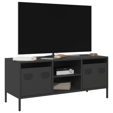 vidaXL TV-Schrank Schwarz 101,5x39x43,5 cm Kaltgewalzter Stahl