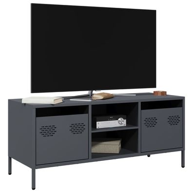 vidaXL TV-Schrank Anthrazit 101,5x39x43,5 cm Kaltgewalzter Stahl