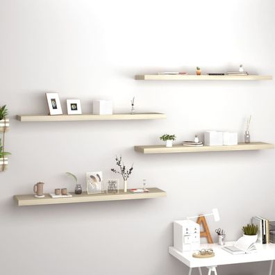 vidaXL Schweberegale 4 Stk. Eichen-Optik 120x23,5x3,8 cm MDF