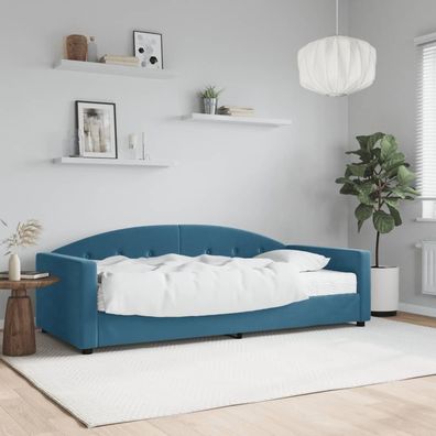 vidaXL Tagesbett mit Matratze Blau 90x200 cm Samt