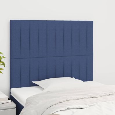 vidaXL Kopfteile 2 Stk. Blau 90x5x78/88 cm Stoff