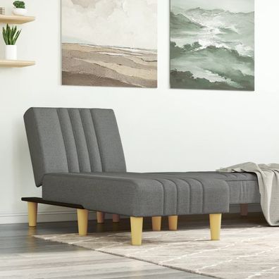 vidaXL Chaiselongue Dunkelgrau Stoff