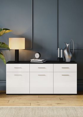 Sideboard Venere in Schwarz/Weiß